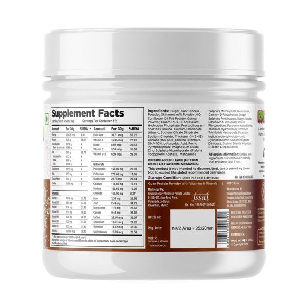 ScoopUp Chocolate-supplement facts