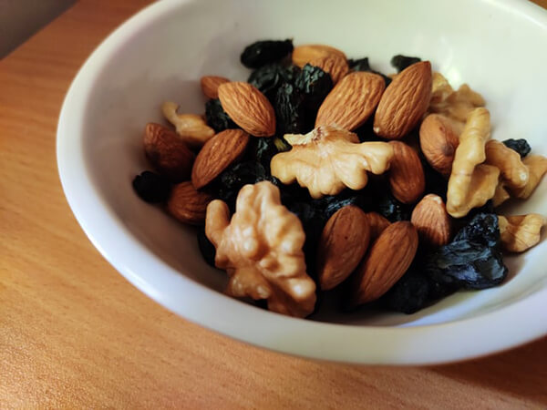 Bowl filled with various Nuts